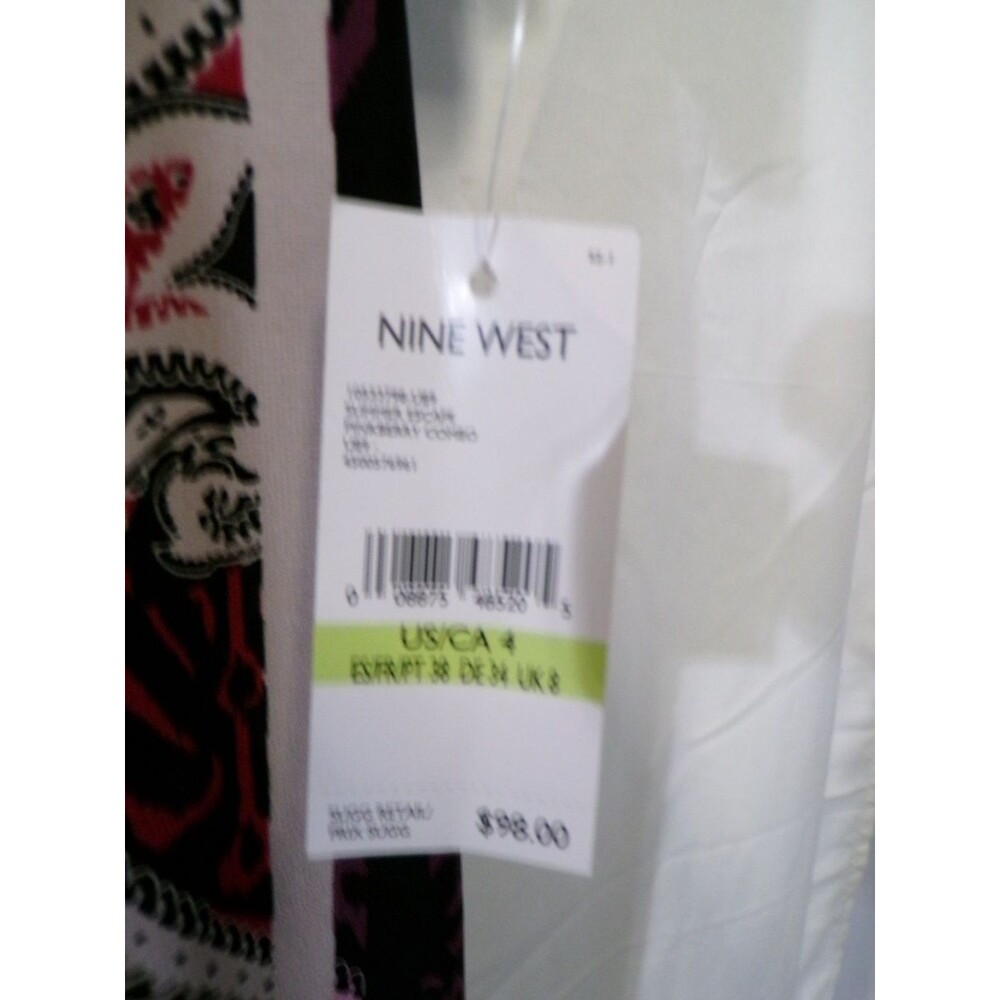 Nine West Women’s Multicolor Sheath Dress Size 4 Scoop Neck 3/4 Sleeve - Picture 2 of 5